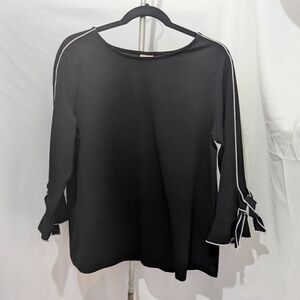 Black Chicos Top with White Trim